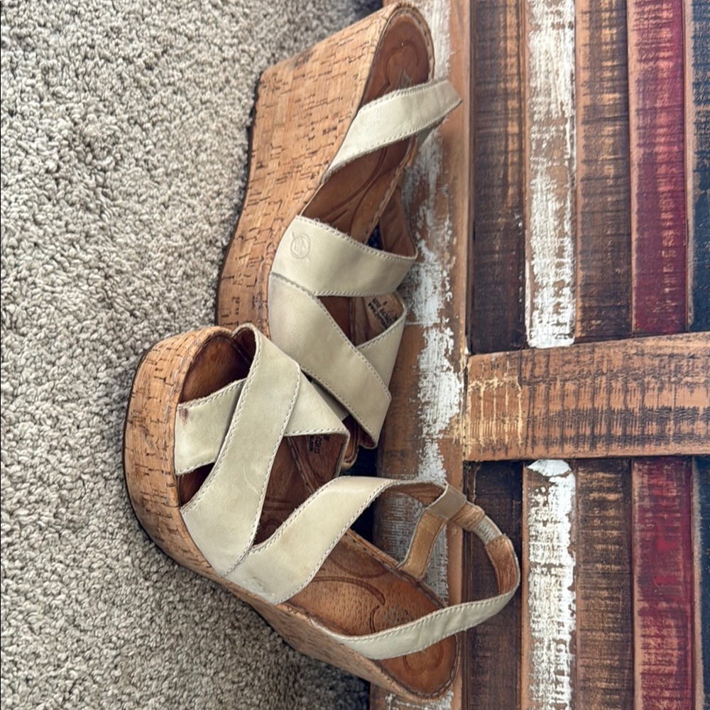 Born Gray and Blue Wedge Shoes
